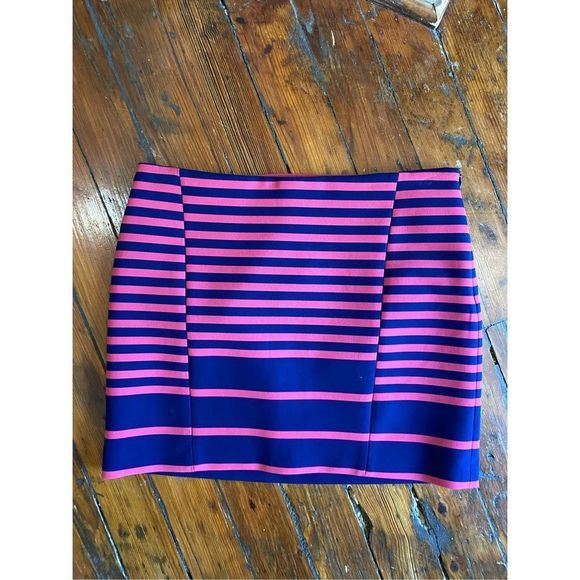 THAKOON ADDITION 🐾 NWT STRIPED MINI SKIRT Pink Blue Stripe Size 4, MSRP $350 - Picture 2 of 7